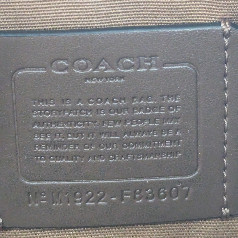 Coach Rowan Satchel Bag Signature Logo Taupe Canvas Leather Trim Crossbody Purse - Picture 9 of 16